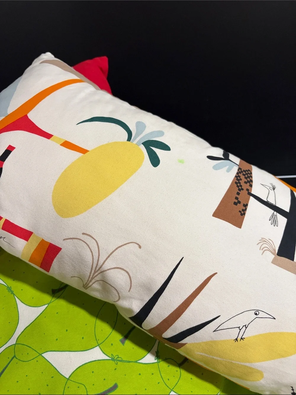 IKEA Lime Green Apple Pattern Decorative Pillow